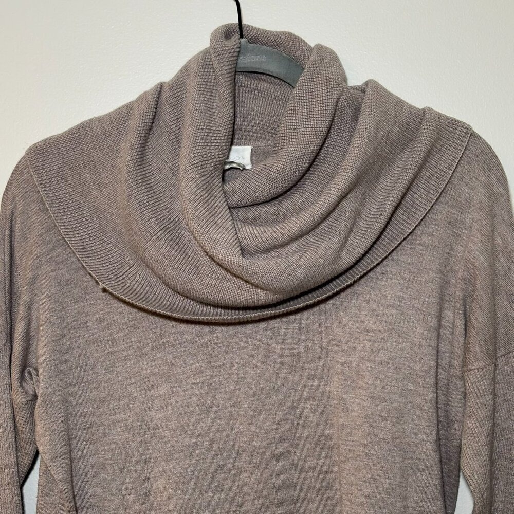Caslon Cowl Neck Tunic Sweater Women's Small Taupe Gray Cozy Relaxed - Picture 8 of 12
